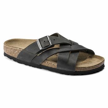 Sandále Birkenstock Lugano Oiled Kozene Panske Čierne | SK 342OKI